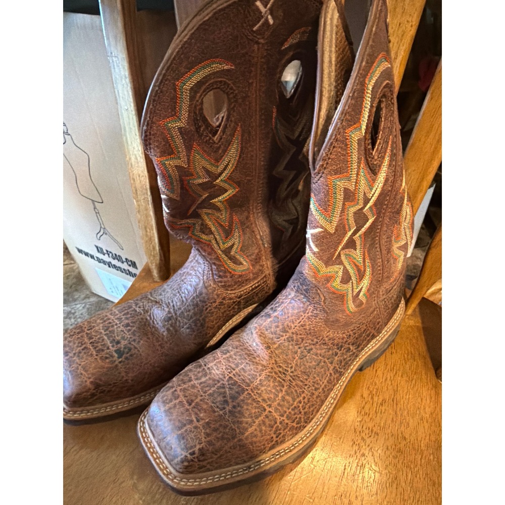 Twisted X Mens MXBN001 Brown Leather Nano Toe Western Work Boots 7.5 EE